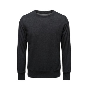 Sweat-shirt blanc à col rond pour homme, manches longues, couleur unie, tricoté en polyester/coton, respirant, vêtement d'hiver, coupe ample, doublé - Product Image 4