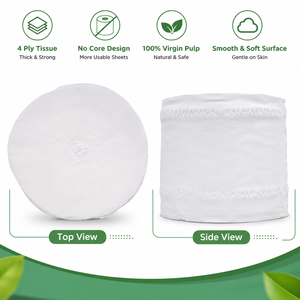 Papier toilette Dai Nam 4 plis sans mandrin, lot de 10 rouleaux, sensation soyeuse, papier hygiénique pour salle de bain - Product Image 5