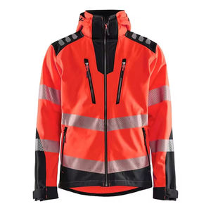<b>Hi</b> <b>Vis</b> <b>Orange</b> Safety <b>Jacket</b> With Reflective Stripes And Hooded Design For Workwear - Product Image 1