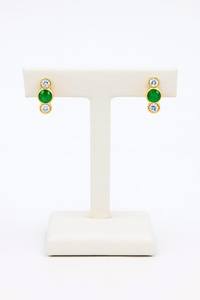 Pendientes de Plata de Ley 925 con Oro de 14K y Esmeralda Natural, Engaste de Garras, Piedra de Nacimiento de Mayo, Joyería Étnica Elegante, Regalo para Fiesta - Product Image 2