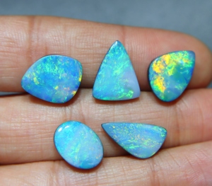 Australian Multi Fire <b>Opal</b> Doublet Cabochon Natural Loose Gemstones Jewelry Making Supply - Product Image 1