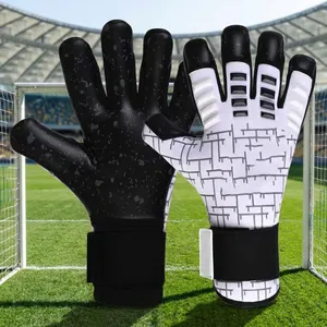 Guantes de Portero Unisex de PU con Dedos Completos, Negros y Blancos, con Impresión por Sublimación, Transpirables, Antideslizantes, con Correa de Muñeca Ajustable, Deportivos - Product Image 5