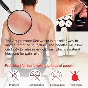 ชุดเสื่อและหมอนกดจุดพร้อมกระเป๋า เสื่อฝังเข็มสำหรับบรรเทาอาการปวดคอและหลัง-เสื่อนวดบรรเทาความเครียด (สีดำ) - Product Image 3