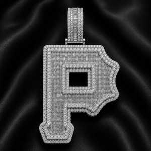 Hip Hop Pendant 925 Sterling Silver VVS Round Brilliant Cut Moissanite Diamond Iced Out Pendant Unisex Wear - Product Image 1