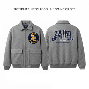 Premium 240g Polyester Fleece <b>Puller</b> Jacket Gray Custom Embossed Logo Unisex Waterproof Breathable Reflective Running Jacket - Product Image 1