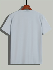 เสื้อยืดโพลีเอสเตอร์สำหรับผู้ชาย ทรงปกติ ระบายอากาศได้ดี ลำลอง แขนสั้น คอกลม ผ้าเนื้อนุ่ม น้ำหนักเบา สวมใส่สบาย เหมาะสำหรับทุกวัน - Product Image 2