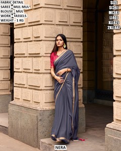 Imperial Embroidered <b>Orange</b> <b>Saree</b> for Women-Traditional Style Wrinkle-Free & Moisture-Wicking - Product Image 3