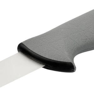 Couteaux de cuisine à lame étroite argentés avec manche gris et rouge ou poignée jaune pour une découpe précise de la viande et des tâches culinaires - Product Image 4