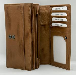 Leather Hand Weaving Genuine Leather <b>Long</b> <b>Wallet</b> Handmade Fold Closure Minimalist Panelled Design Unisex Daily Use - Product Image 3