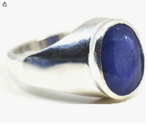 Bague en argent saphir bleu, argent sterling 925, pierre précieuse naturelle, faite à la main, bague pour homme, style classique de luxe pour homme - Product Image 3