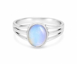 Anillo de Plata de Ley 925 con Ópalo Lechoso Hecho a Mano, Estilo Bohemio Cristiano, Joyería Fina, Regalo, Certificado GIA, Heaven Crafts - Product Image 1