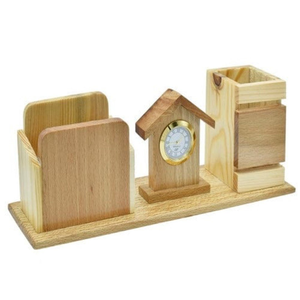Organisateur de papeterie multifonctionnel en bois, porte-stylos, porte-cartes de visite, design décoratif, cadeau de collection, porte-stylos de bureau - Product Image 4