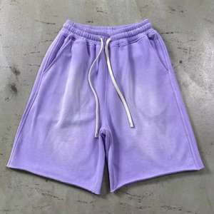 Shorts en molleton de coton premium 320 GSM, lavage acide, rose et noir, impression intégrale, logo personnalisé, pour homme - Product Image 6