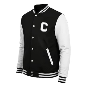 Veste universitaire personnalisée avec manches en cuir PU et broderie chenille – Veste Letterman haut de gamme – Vente en gros OEM - Product Image 6