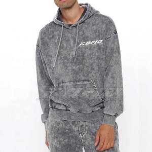 Conjunto Deportivo Casual para Hombre, Estilo Streetwear, Sudadera con Capucha y Pantalones, Lavado Ácido, Look Moderno - Product Image 3