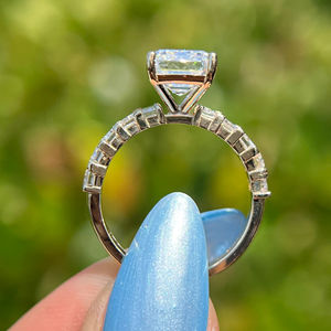 Unisex Emerald Oval Cut Diamond Engagement <b>Ring</b> Prong Setting 4.35Carat Lab-Grown IGI Certified 14k Eternity Vermeil Wedding - Product Image 5