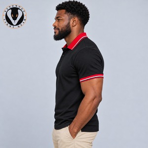 Chemises polo élégantes pour hommes, texture lisse, manches courtes, idéales pour le bureau, les voyages et les tenues de week-end. - Product Image 2