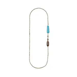 女性优雅手工设计氧化银拉里玛蓝色宝石镶嵌项链女人和女孩畅销价格