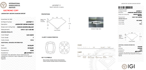 Diamant de laboratoire de 3,03 carats, taille coussin, style ancien, F VVS2, certifié IGI, poli, dureté 10/10, allongé - Product Image 2