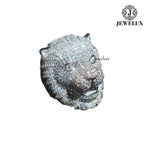 Jewelux Women's Panther Head Cocktail <b>Ring</b> 925 Silver <b>Crystal</b> Pave Setting Luxury Design Luxury Engagement <b>Ring</b> 925 Silver Pave - Product Image 4