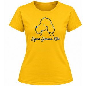 T-shirt décontracté pour femme Sigma Gamma Rho, motif graphique personnalisé avec lettres de sororité grecque, manches courtes, col rond en coton, vente en gros de vêtements - Product Image 1