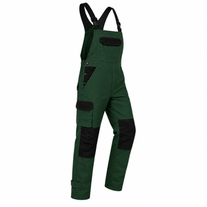Unisex Green Heavy Duty Polyester Cotton <b>Work</b> Coveralls Black Reinforced Knees Pockets Abrasion Resistant Utility <b>Construction</b> - Product Image 3