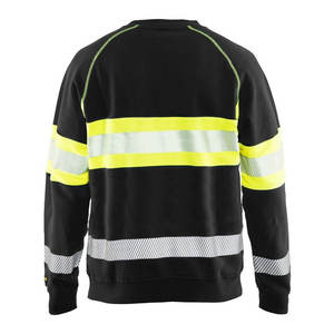 Sudadera de construcción para hombre, ropa de trabajo de alta visibilidad, para correr, negra/amarilla, reflectante, de seguridad, sudadera de alta visibilidad para el trabajo. - Product Image 2