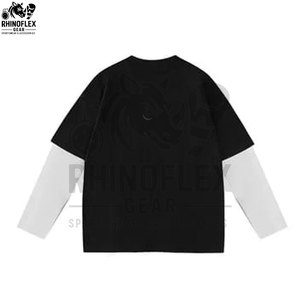 เสื้อยืดโอเวอร์ไซส์แขนยาวพิมพ์ลายตามสั่ง คุณภาพสูง ผ้าสองชั้น 100% คอตตอน โพลีเอสเตอร์/คอตตอน สไตล์สตรีทแวร์ ดีไซน์ทำเก่า - Product Image 2