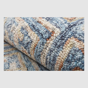 Tapis en laine tufté à la main, motif clé grecque vieilli, motif mosaïque géométrique, multicolore, écologique, antidérapant - Product Image 5