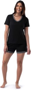 Camiseta de Manga Corta con Cuello en V para Mujer, Color Sólido, Tejido de Algodón, Estilo Casual, Corte Regular, para Primavera/Verano - Product Image 3