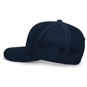 Casquette Trucker personnalisée en maille, casquette Snapback 6 panneaux réglable unisexe avec patch en cuir, fournisseur en gros OEM ODM, usine - Product Image 4