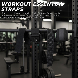 สายรัดยกน้ำหนักคุณภาพเยี่ยมแบบ OEM พร้อมห่วงรูปตัว D และสายรัดข้อมือแบบ Cuff สำหรับการฝึกเดดลิฟท์และเพาะกาย - Product Image 6