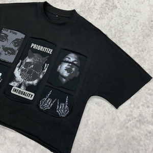 Camiseta de Algodón con Cuello Redondo Personalizada, Estampada con Diseño Gráfico, Estilo Urbano, para Hombre - Product Image 2