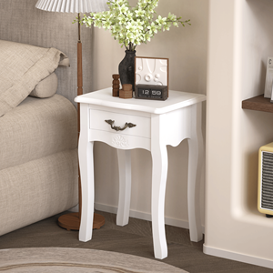 Comodino in Legno con Cassetto Portaoggetti, Tavolino per Camera da Letto, Bagno e Soggiorno - Product Image 1