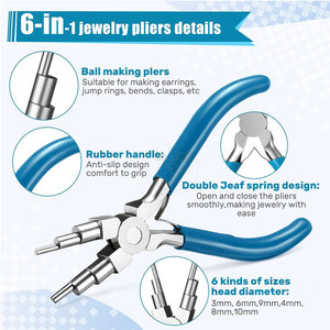 เครื่องมือทำเครื่องประดับ 2 ชิ้น คีมทำห่วง 6 in 1 สีฟ้าและสีชมพู - Product Image 3