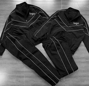 Ensemble de survêtement en nylon pour hommes : coupe-vent, pantalon empilé et sweat-shirt, 2 pièces, en polyester, avec fermeture éclair - Product Image 5