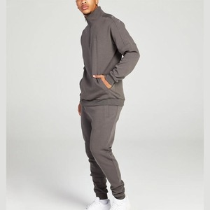 Sudadera de Hombre con Cierre de Cremallera, Color Sólido, Corte Regular, Casual, Manga Larga, con Bolsillo, Cuello Alto, Tejido French Terry - Product Image 1