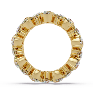 Anillos de Compromiso y Boda de Oro Sólido de 14k con Diamantes Cultivados en Laboratorio, Corte Pera, Color VVS DEF, Estilo Eternity Completo y Apilable, Personalizados - Product Image 4