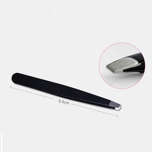 Pinzas para pestañas de acero inoxidable de alta calidad con logotipo personalizado y punta inclinada para la eliminación de vello de cejas - Product Image 6