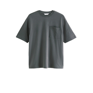 Custom Logo Men's <b>T</b>-<b>Shirt</b> Relaxed Fit Supersoft Cotton Drop Shoulder Solid Color Casual Heavyweight <b>Pocket</b> 100% Cotton Blank - Product Image 2