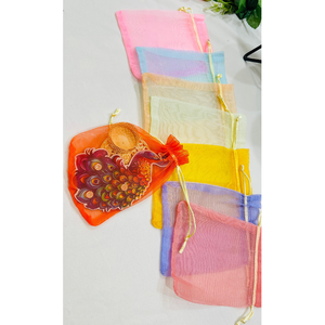 Juego de Diyas Festivos con Diseño de Pavo Real y Bolsas de Regalo de Organza Multicolor con Cordón para Regalos y Decoración al por Mayor - Product Image 3