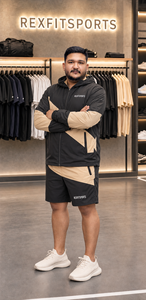 REXFITSPORTS 2026 Custom Men’s Nylon Tracksuit Hooded Windbreaker <b>Jacket</b> and Shorts Set Lightweight Water Sportswear - Product Image 2