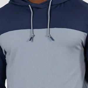 Sweat-shirt tricoté à capuche bicolore pour homme, à manches longues, séchage rapide, coupe classique, pour l'été, décontracté, faible MOQ - Product Image 4