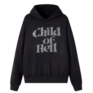 Premium rhinestone hoodie <b>thick</b> <b>fleece</b> pullover with glitter crystal details ideal for winter streetwear wholesale - Product Image 5