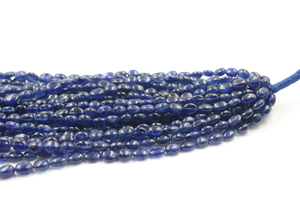 Cuentas de Zafiro Azul de Calidad AAA, 4*6 mm, 16 Pulgadas, Ovaladas Lisas para Joyería, Anillos de Boda y Compromiso - Product Image 4