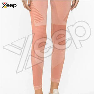 Leggings pour femmes de haute qualité avec logo personnalisé, taille élastique, motif uni, matière Spandex/Polyester, respirant et à séchage rapide, prix - Product Image 3