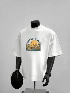 Camiseta Casual de Manga Corta de Algodón para Hombre y Mujer con Estampado Gráfico Sunset Run Privathinker, Escena de Playa de Verano - Product Image 2