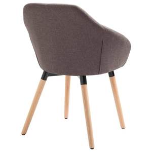 Juego de 6 Sillas de Comedor de Poliéster Color Taupe y Madera Maciza, Tamaño Estándar - Product Image 6