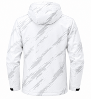 Veste softshell blanche imperméable et coupe-vent à capuche pour homme – Veste de sport d'hiver légère à fermeture éclair intégrale par sublimation