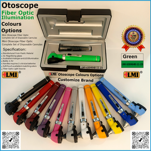 Otoscopio Manual de Alta Calidad con Fibra Óptica Verde, Instrumento de Inspección de Oídos de la Mejor Calidad para Médicos - Product Image 2